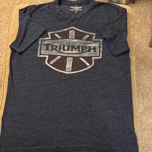 Triumph Motorcycles Lucky Brand T‑Shirt – Men’s Medium – Navy Graphic Tee